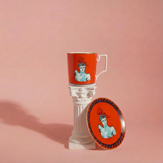 Mug de porcelana 'Greek Coastal' Rojo. -Limited Edition