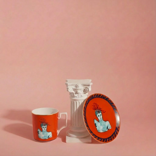 Mug de porcelana 'Greek Coastal' Rojo. -Limited Edition