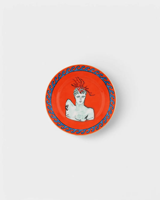 Plato decorativo de porcelana 'Greek Coastal' Rojo.  -Limited Edition.